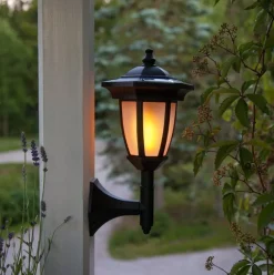 Tradera Ny Svart Flammande Lampa Solcell Solcellslampa Solcellsdekoration Solcellslykta^ Lampor