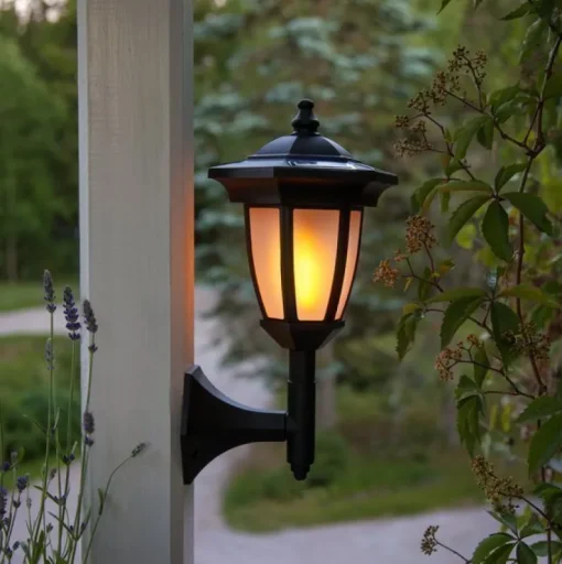 Tradera Ny Svart Flammande Lampa Solcell Solcellslampa Solcellsdekoration Solcellslykta^ Lampor
