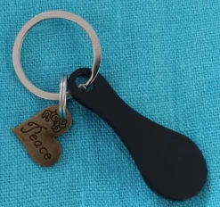 Tradera Nyckelring med kundvagnspolett och litet hjärta #PEACE> Nyckelringar & Nyckelfodral