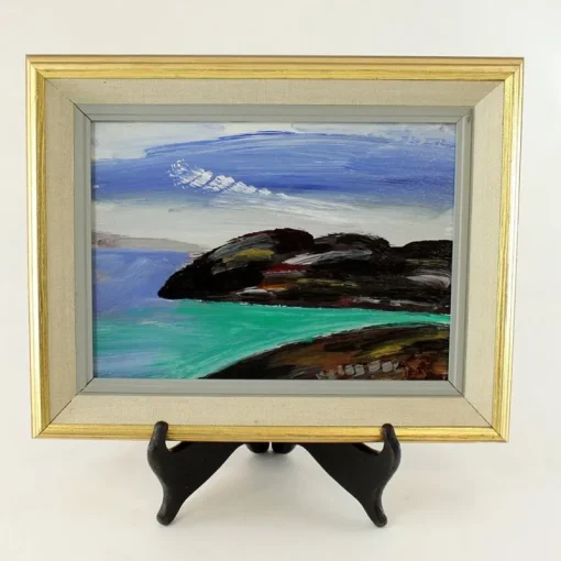 Tradera OLJA PÅ PANNÅ AV GÖRAN BRUNIUS - HAVSMOTIV - 28x22 INKL RAM^ Måleri