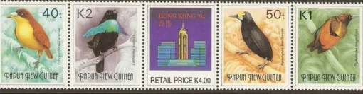 Tradera Papua New Guinea Fåglar Hong Kong 94 Mi 664-67 II xx^ Oceanien