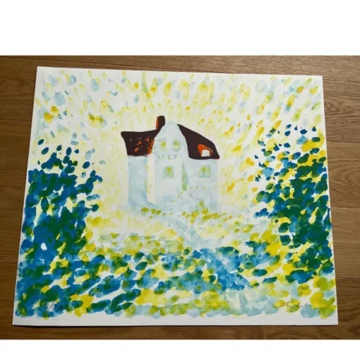 Tradera Peter Dahl litografi - Farmors hus^ Grafik & Teckningar