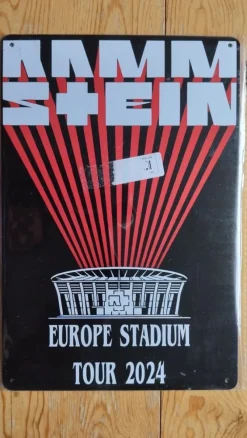 Tradera RAMMSTEIN (TOUR 2024) - PLÅTSKYLT 30 x 20 CM (VÄGGKONST) OANVÄND^ Merchandise