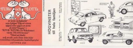 Tradera Lotter & Lottsedlar<Reklamfolder. KFUM:s Rikslotteri 1970