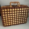 Tradera Retro picnicväska rottingväska rotting plast bestick^ Resetillbehör
