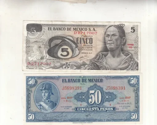 Tradera Sedel Mexico 1969 en ovikt ca 0 en 1+2 styck enl bild^ Sedlar