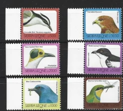 Tradera Sierra Leone 2002 Fåglar 6v med tryckår 2002^ Afrika