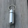 Tradera Silver pillerbox med nyckelring i aluminium, pillerburk för medicin^ Resetillbehör