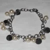 Tradera Armband<Silvrigt Armband Beige Pärlor Cirklar Vackert Elegant Modernt Present Flickvän
