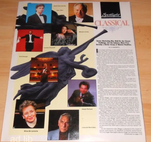 Tradera SPOTLIGHT ON CLASSICAL MUSIC, BILLBOARD 27-PAGE ADVERTISING SUPPLEMENT 1990> Drama, Dans, Film & Teater