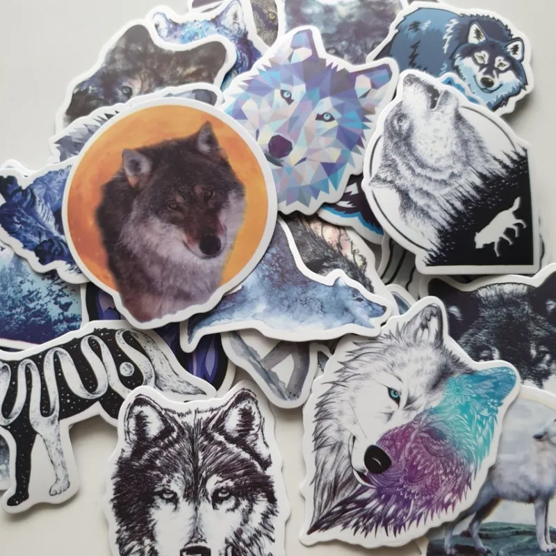 Tradera 25st varg, djur klistermärken/stickers> Pyssla & Måla