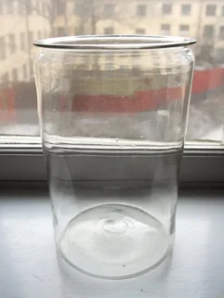 Tradera Stor vacker antik munblåst glasburk glas burk vas inläggningar luser puntelmärke> Övrig Antik & Design