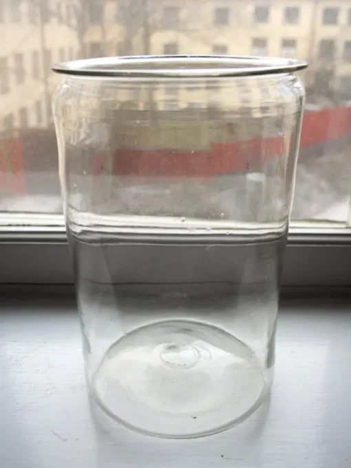 Tradera Stor vacker antik munblåst glasburk glas burk vas inläggningar luser puntelmärke> Övrig Antik & Design