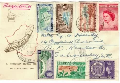 Tradera Syd-Rhodesia brev. Rek till Salesbury 21.7.53^ Afrika