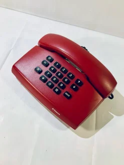 Tradera Fast Telefoni<Telia Respons Retro / Vintage Fast Knapptelefon (Röd)
