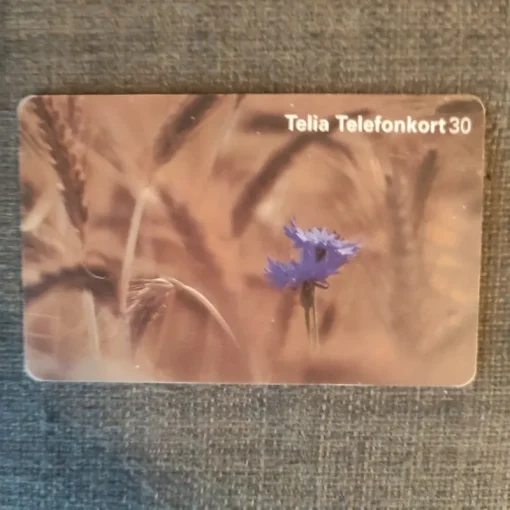 Tradera Telefonkort<telia telefonkort 30 blå blomma