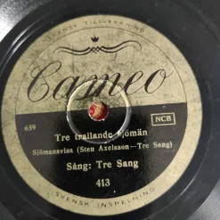 Tradera Tre Sang - Tre trallande sjömän / Kyssvisan 78a VG^ Stenkakor