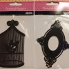 Tradera Träfigurer. Söta dekorationer i trä. Fågelbur och ram. Svart med ofärgade sidor^ Hobbymaterial
