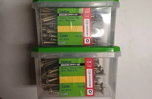 Tradera Träskruv ESSDRIVE 5,0x80 C4 Outdoor> Skruv, Plugg & Spik