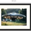 Tradera UFO Science Fiction konsttavla storlek med ram cirka 30 cm x 40 cm^ Fotokonst