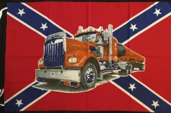 Tradera USA - TRUCK REBEL FLAG Poster flagga 110x73cm Samlarobjekt från 80-talet^ Lastbilar & Bussar