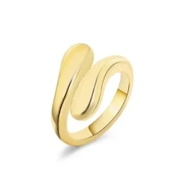 Tradera Ringar<Vacker Stilren Guld Ring med Droppe / Droppformad - Justerbar - Guldpläterad