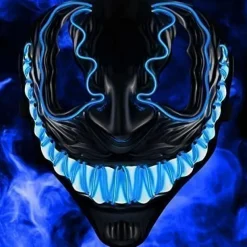 Tradera Venom Mask Blå LED - Halloweenmask (NY)^ Maskeradkläder