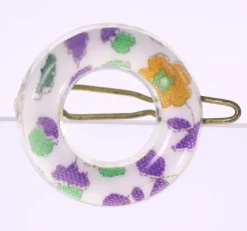 Tradera Hårsmycken & Diadem<Vintage French plastic floral hairclip-circa 1960s-Weight 2g-FRI FRAKT