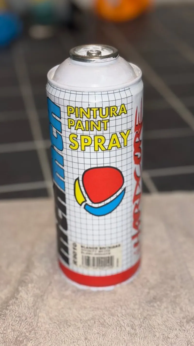 Tradera Vintage spanska MTN Hardcore vit sprayfärg^ Konstnärstillbehör