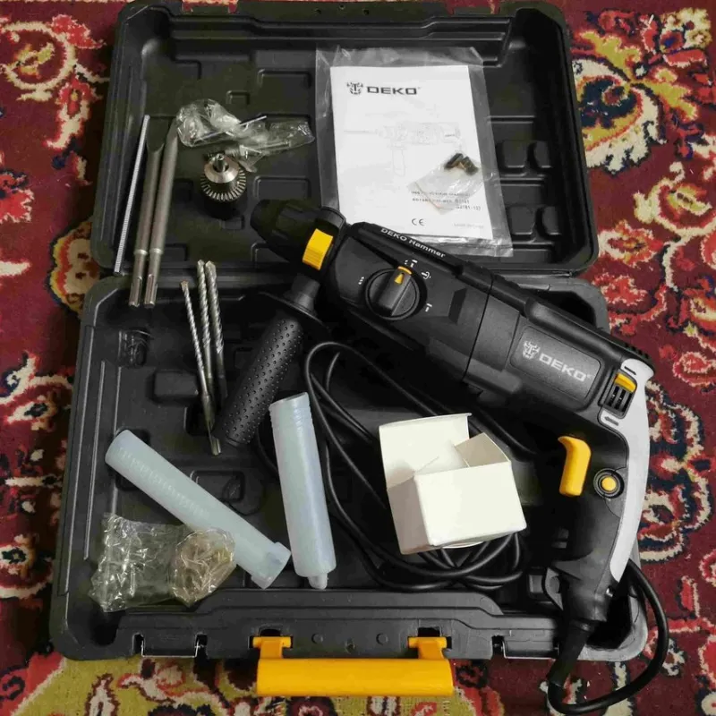 Tradera 1000W 0-1300RPM 3,2J per slag multifunktionell elektrisk hammare med tillbehör> Maskiner